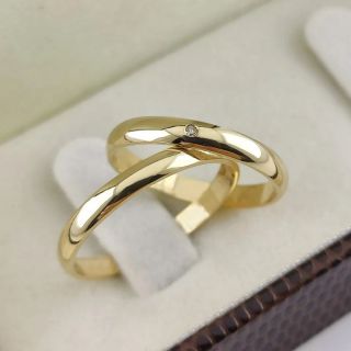 Aliança de Casamento Fina Barbacena Ouro 18K 2,4mm Abaulada c/ Zircônias