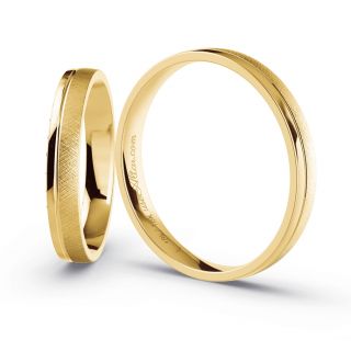 Aliança de Casamento Fina Dublim Ouro 18K 3mm Abaulada c/ Zircônias