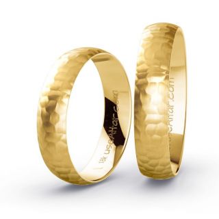 Aliança de Casamento Fina Hanói Ouro 18K 4mm Abaulada