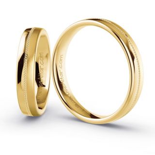 Aliança de Casamento Fina Kingston Ouro 18K 4mm Abaulada