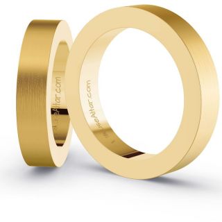 Aliança de Casamento Fina Londres Ouro 18K 4mm retas c/ Zircônias