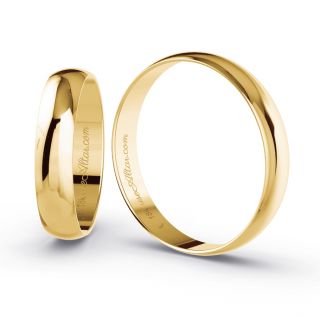 Aliança de Casamento Fina Minsque Ouro 18K 4mm Abaulada