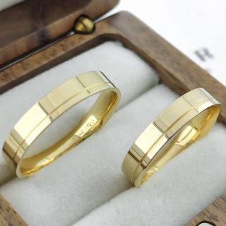 Aliança de Casamento Fina Victoria Ouro 18K 4mm retas