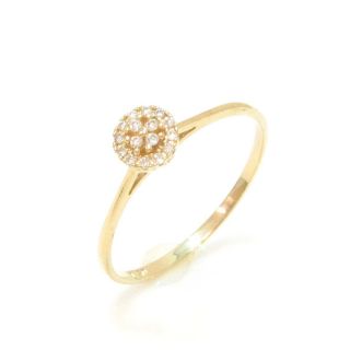 Anel com Flor de Diamantes Pisa Ouro Amarelo 18K